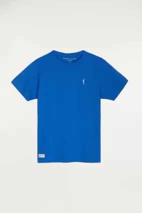 Camiseta azul royal con pequeño logo bordado