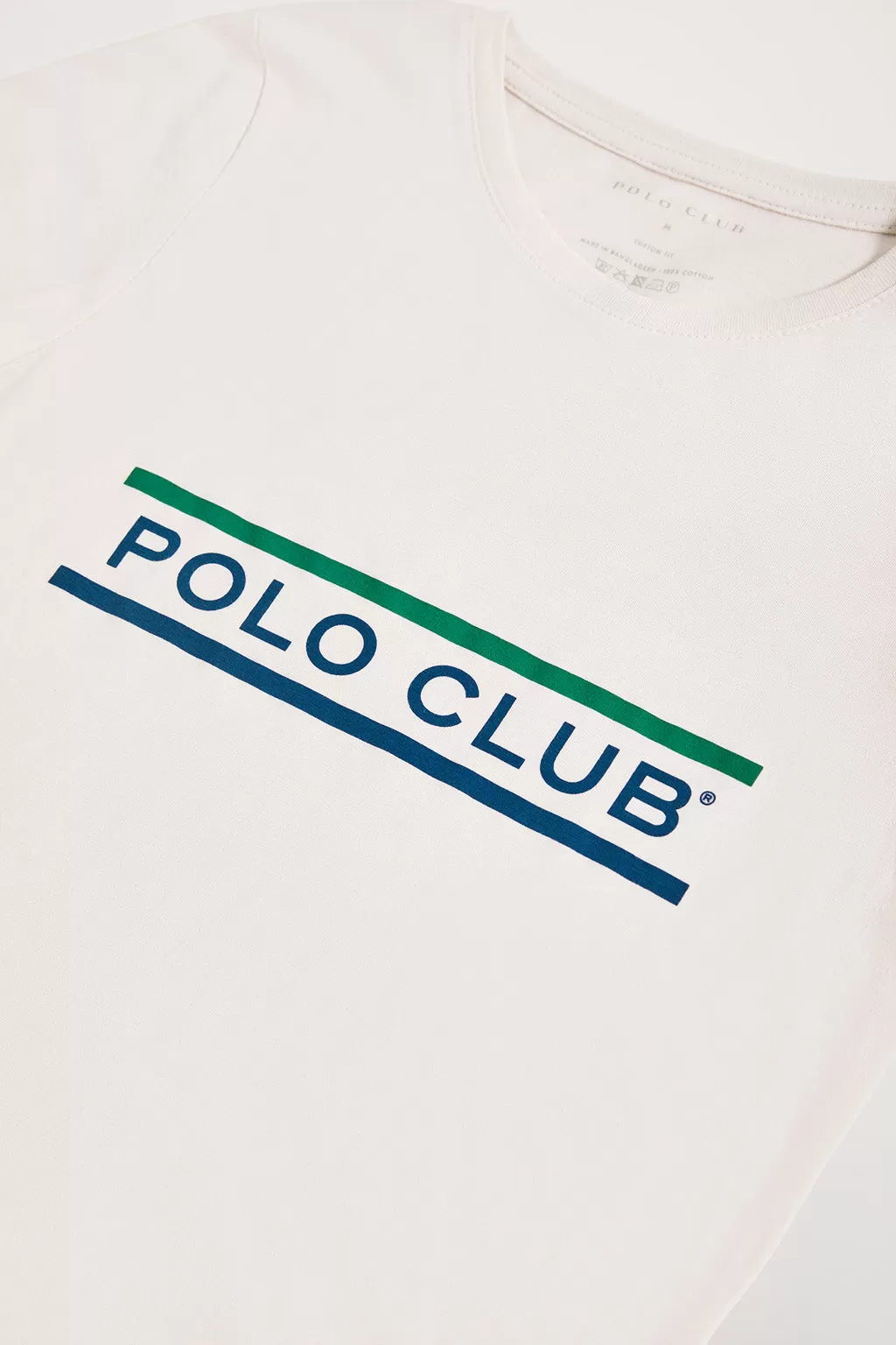 Camiseta blanca con print Neword Polo Club