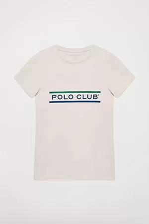 Camiseta blanca con print Neword Polo Club