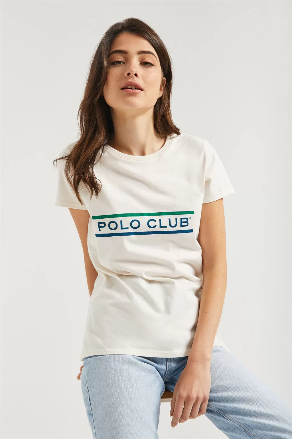 Camiseta blanca con print Neword Polo Club