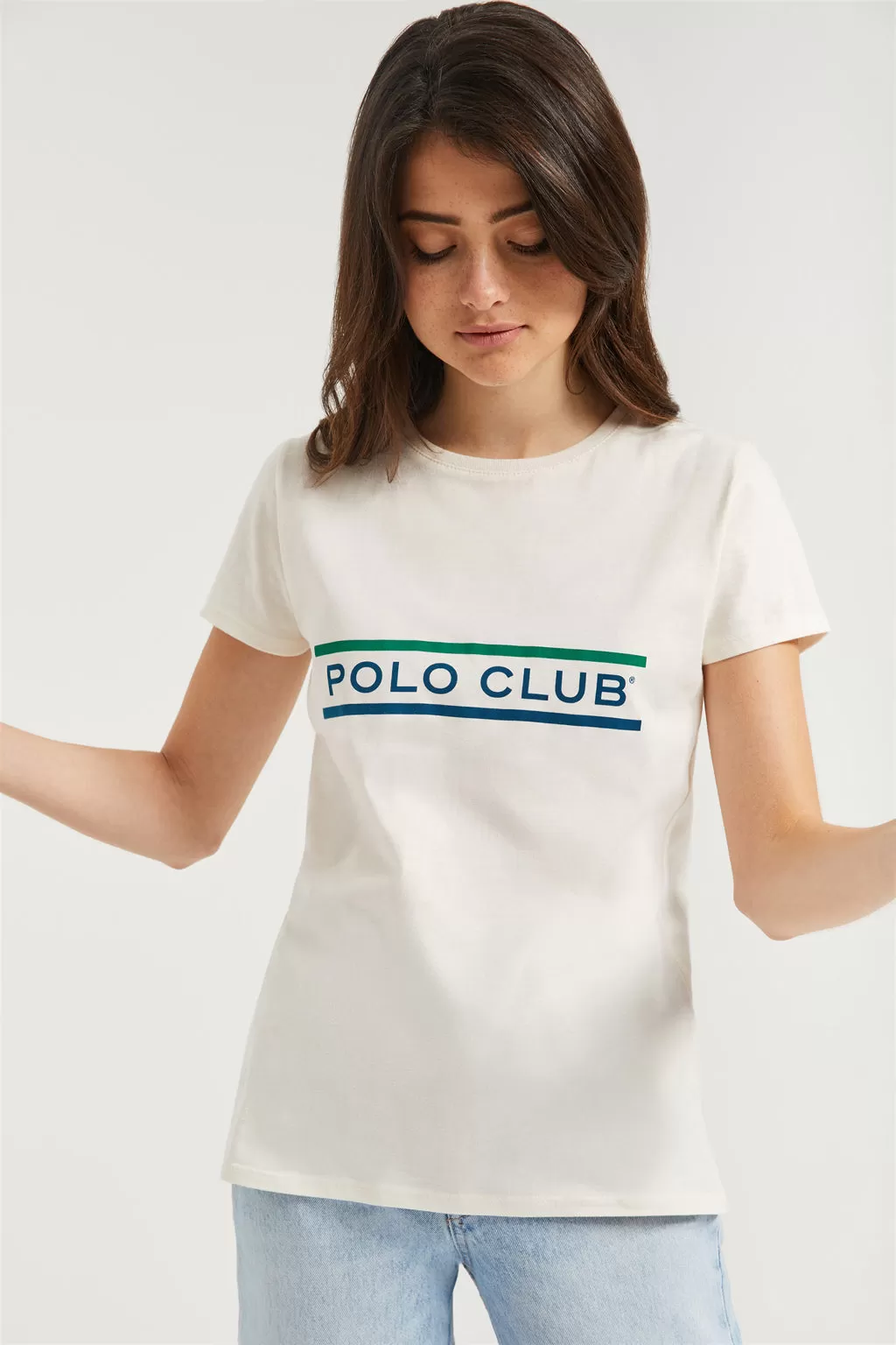 Camiseta blanca con print Neword Polo Club