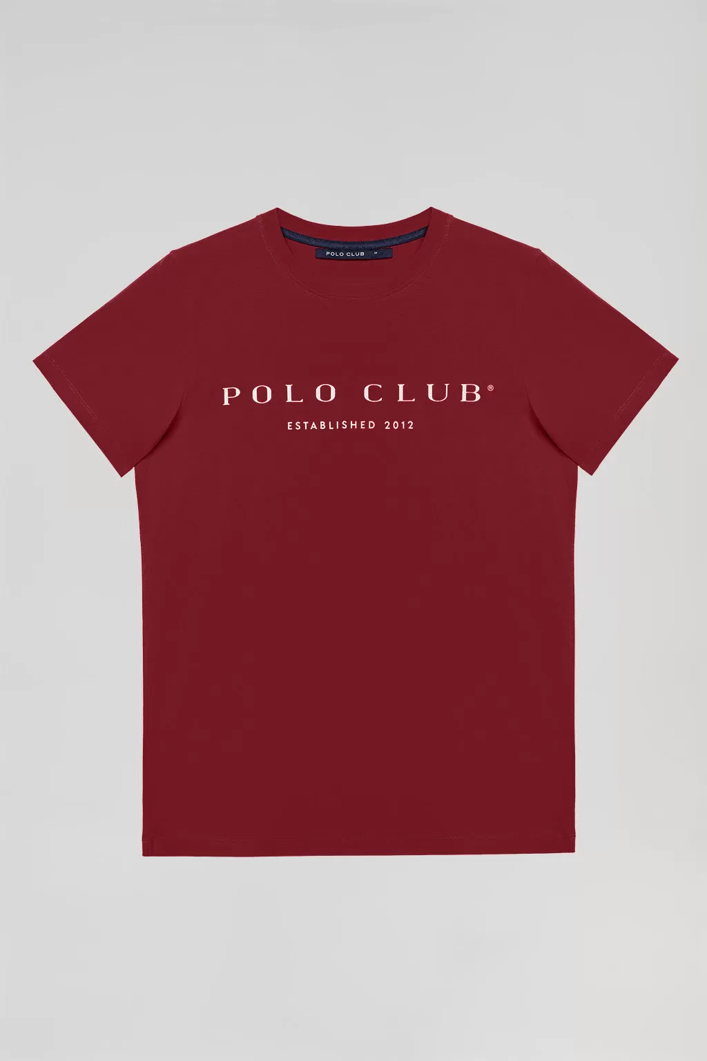 Camiseta básica granate con print icónico Polo Club