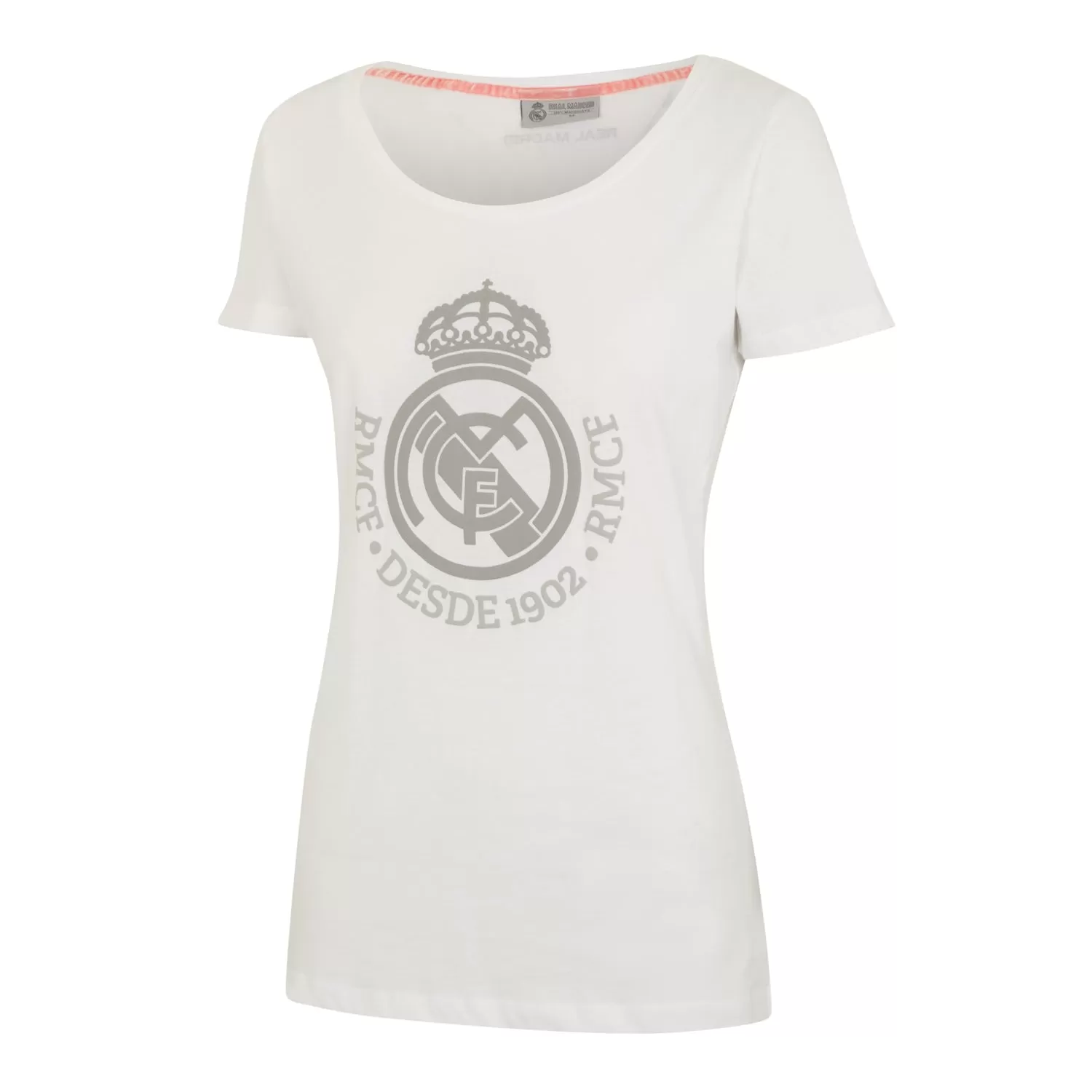 Camiseta Escudo Blanca/Gris Mujer Real Madrid