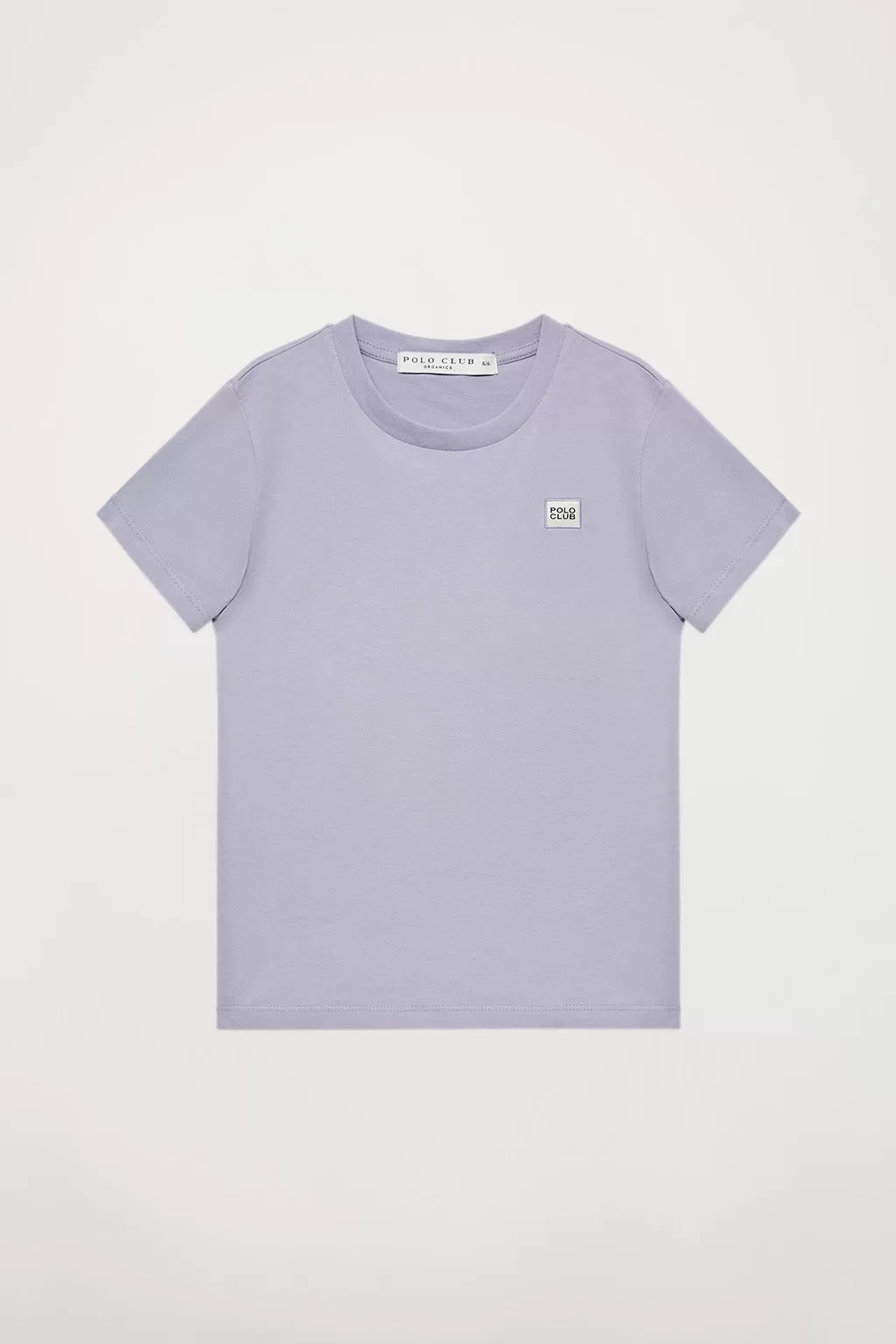 Camiseta orgánica de manga corta lavanda Neutrals kids con logo