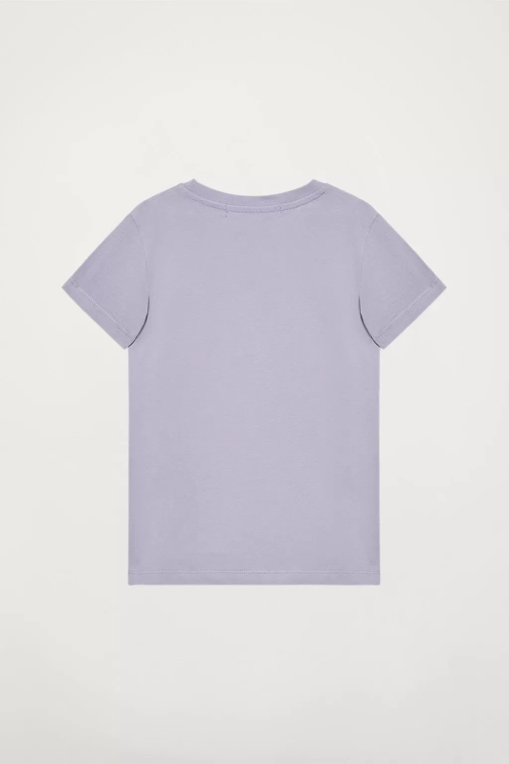 Camiseta orgánica de manga corta lavanda Neutrals kids con logo