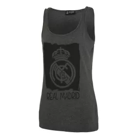 Camiseta Tirantes Escudo Gris OScuro Mujer Real Madrid