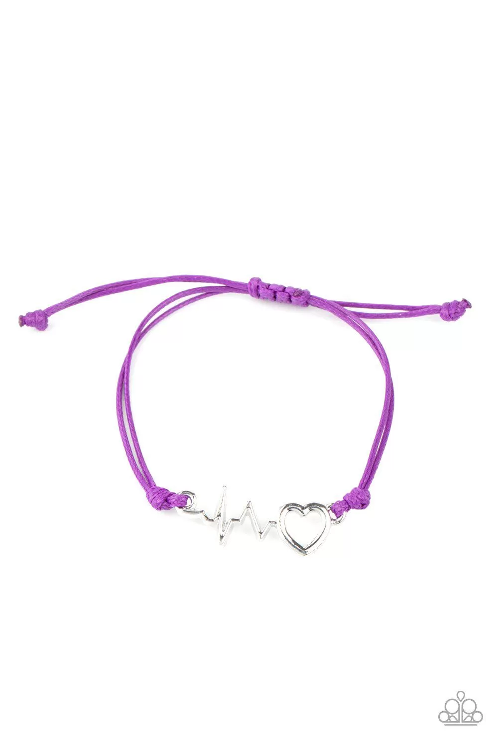 Cardiac Couture Purple and Silver Heartbeat Urban Bracelet - Paparazzi Accessories