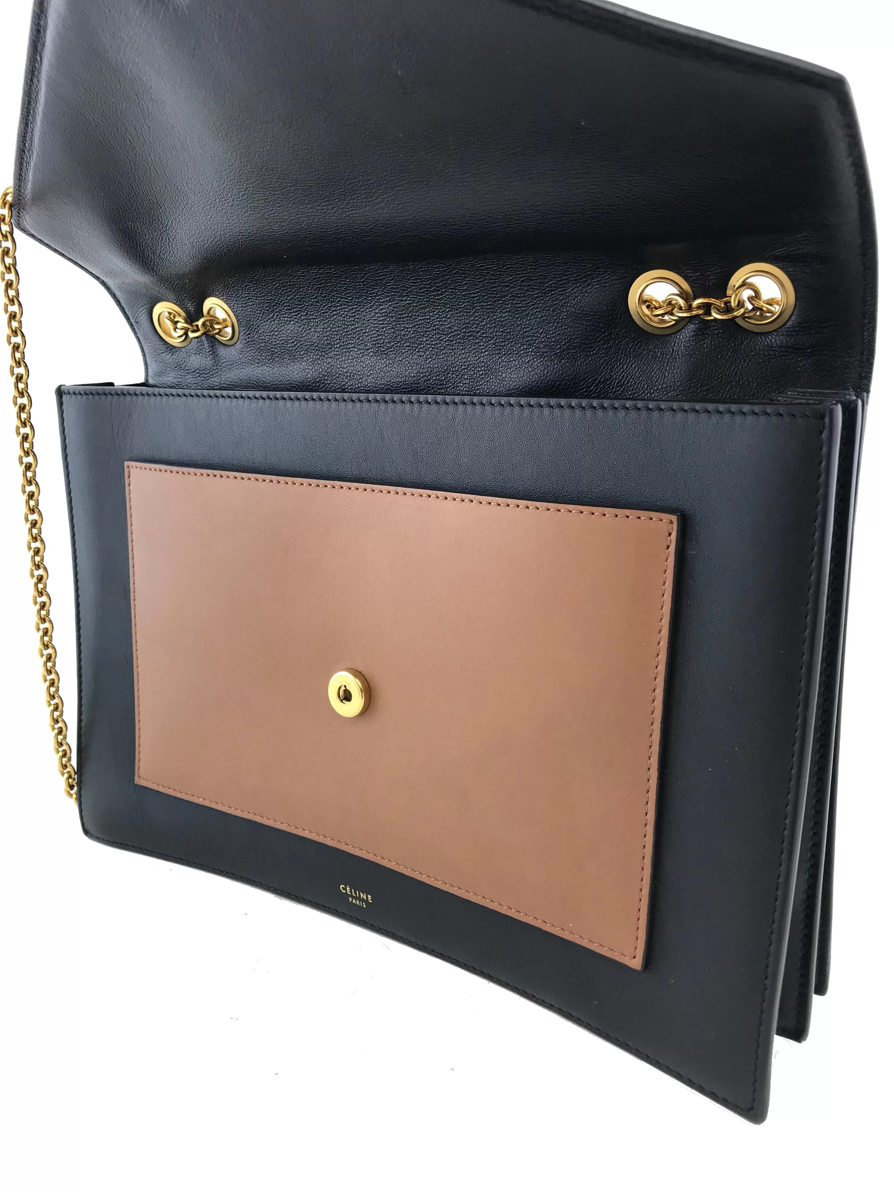 Celine Tricolor Leather Envelope Pocket Bag