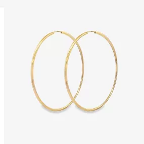 Classic 1.5mm Round Gold Endless Hoop Earrings