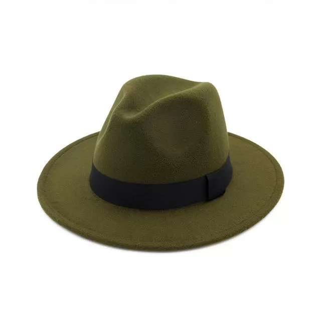 Classic Wide Brim Woolen Fedora Panama Sun Hat