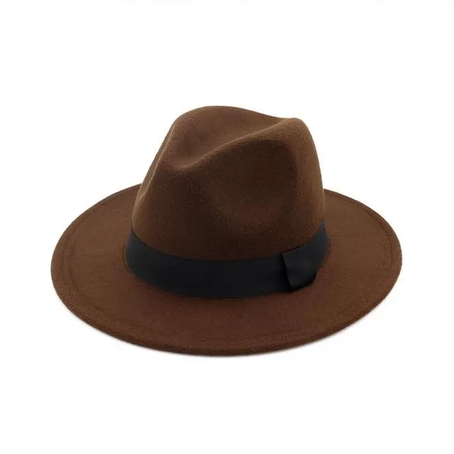 Classic Wide Brim Woolen Fedora Panama Sun Hat