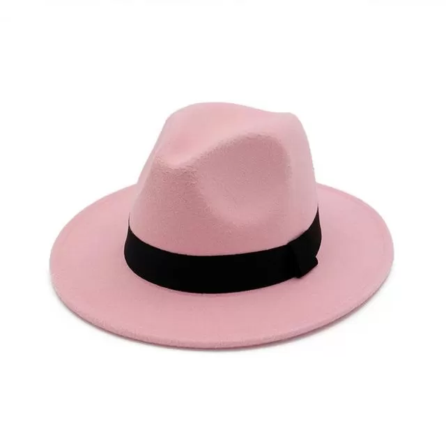 Classic Wide Brim Woolen Fedora Panama Sun Hat