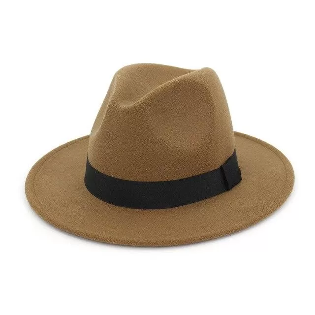 Classic Wide Brim Woolen Fedora Panama Sun Hat