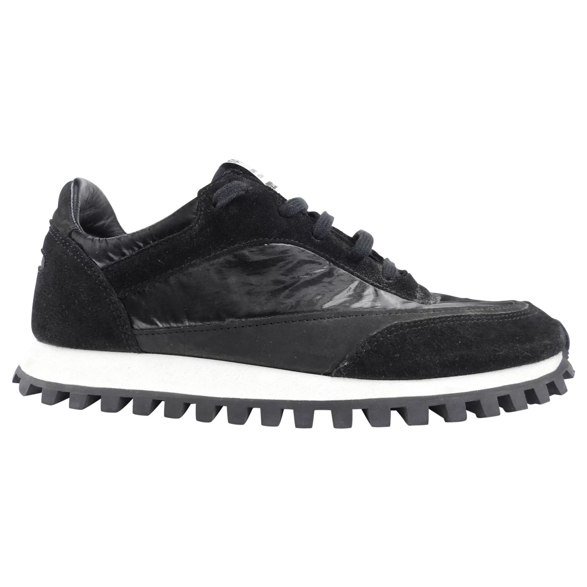 Comme des Garcons x Spalwart Black Suede and Nylon Paneled Low Top Sneakers - 39