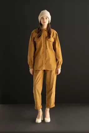 Corduroy Oversized Shirt Garment Dyed 68DU 0037