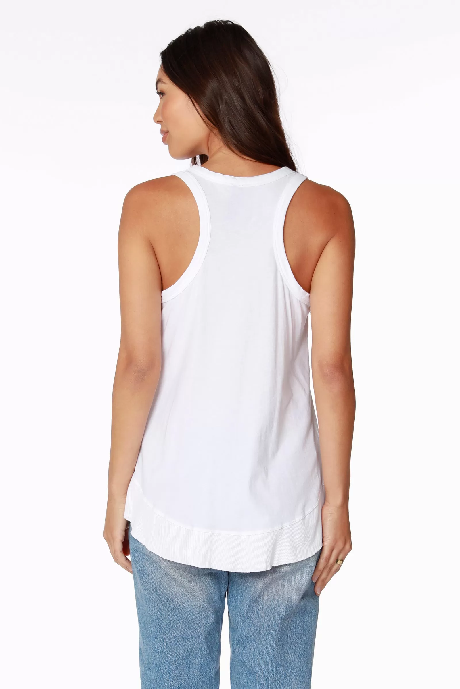 CURVED HEM RACERBACK TANK