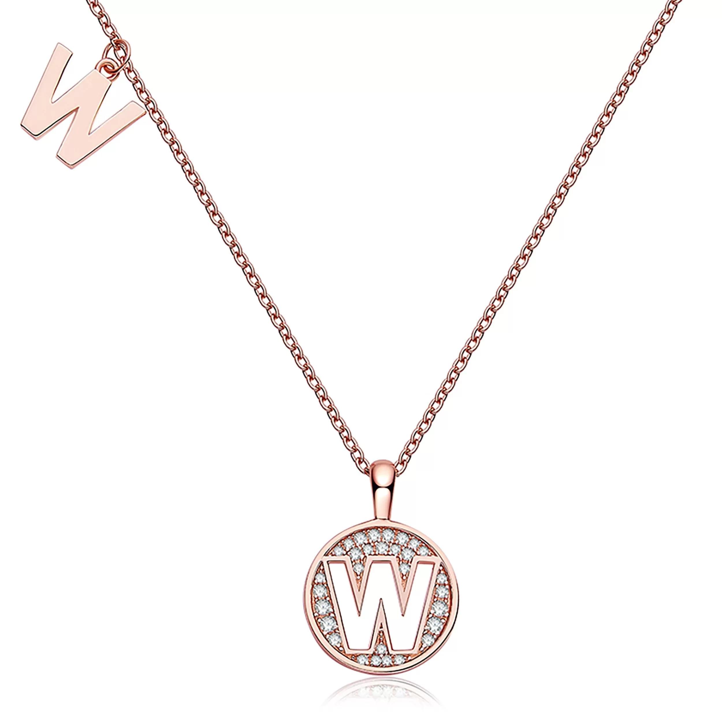 Customized W Letter Moissanite Diamond Necklace