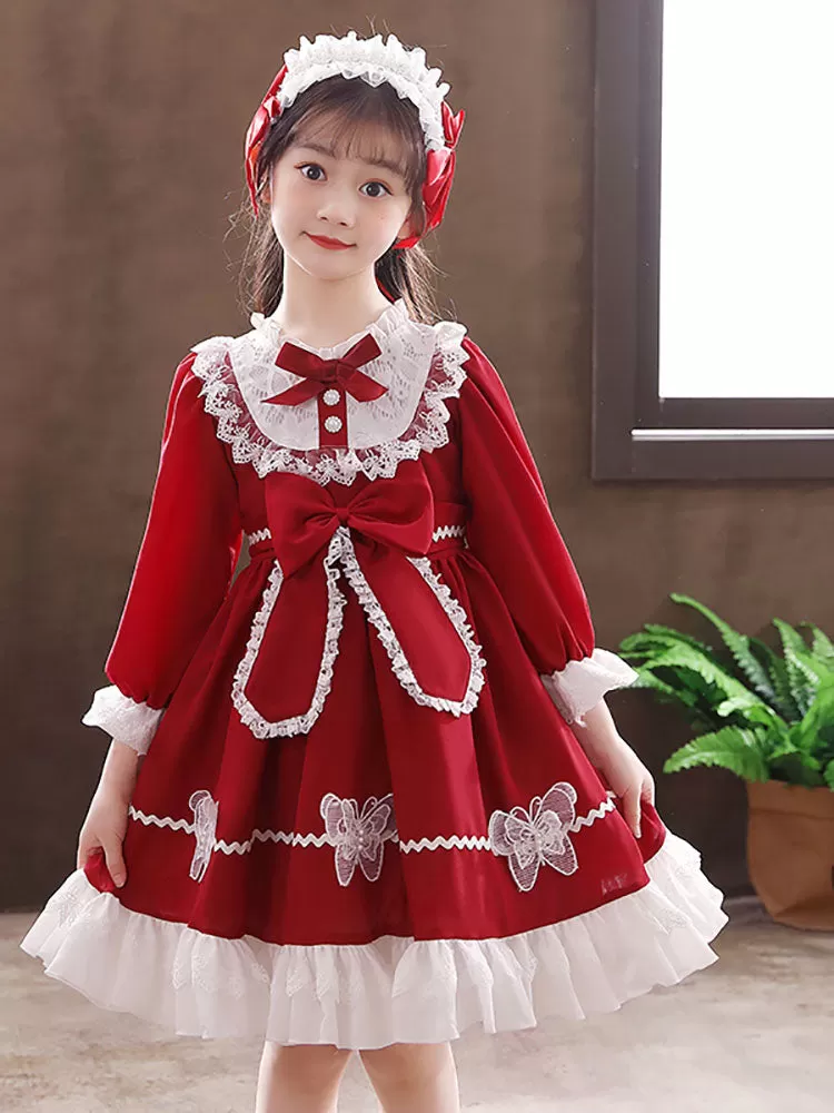 Cute Navy Blue Flower Girl Dresses Tulle Long Sleeves Knee-Length A-Line Kids Party Dresses