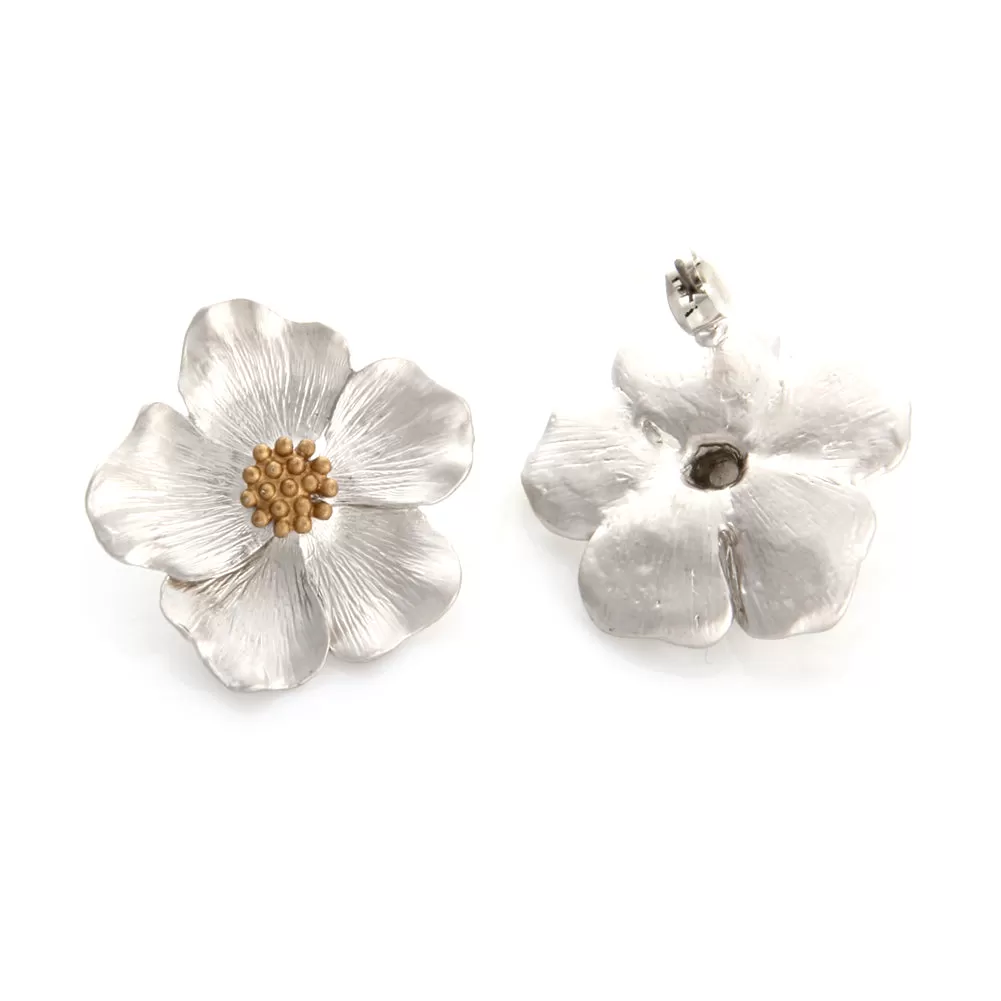 Dogwood Petal Big Flower Earrings