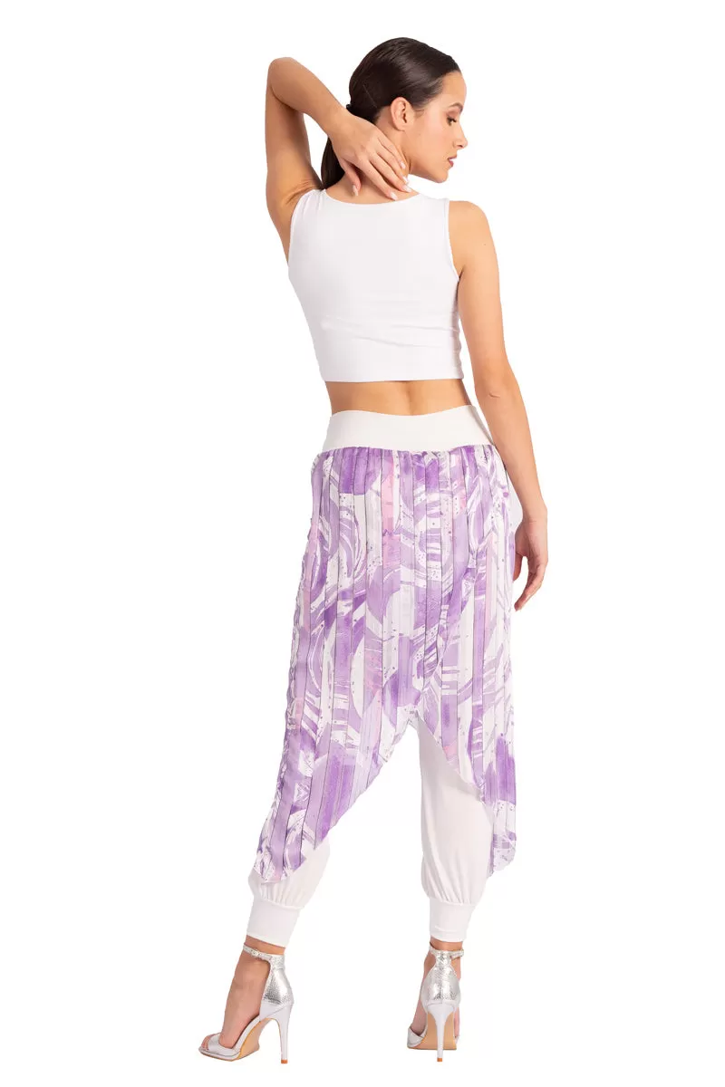 Double Layer Lilac Abstract Print Tango Pants