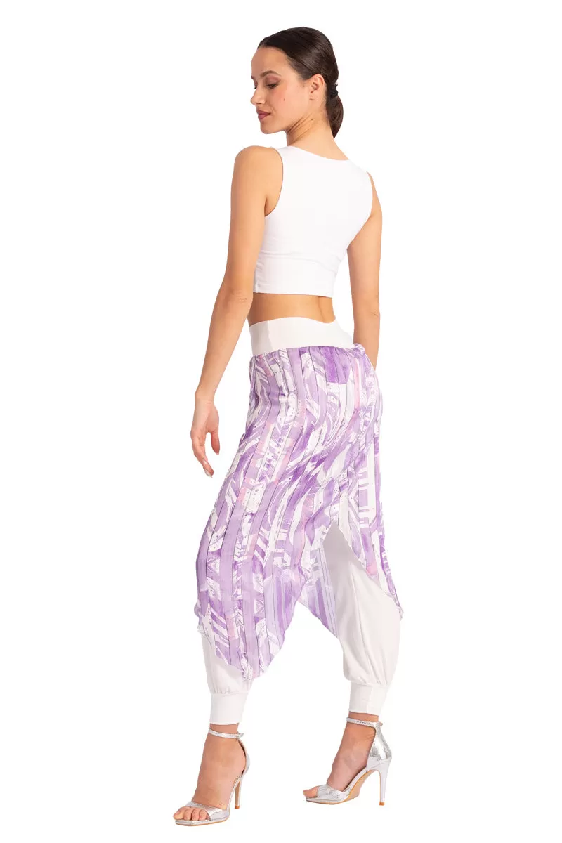 Double Layer Lilac Abstract Print Tango Pants