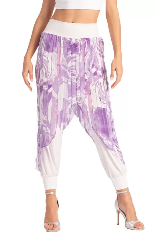 Double Layer Lilac Abstract Print Tango Pants