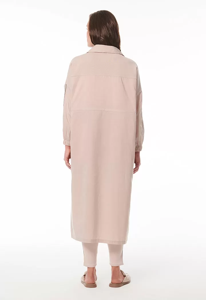 Drawstring Waist Long Jacket