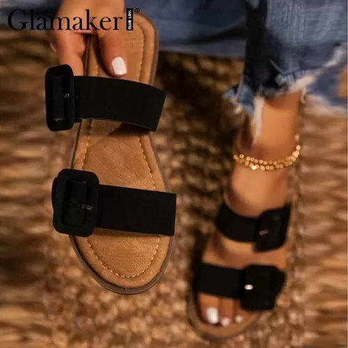 Fashion Chic Buckle White Female Sandals