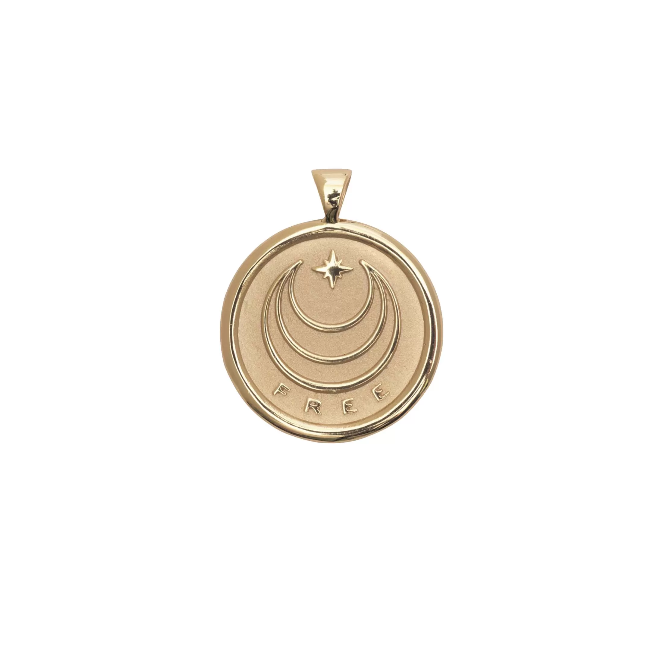 FREE JW Small Pendant Coin in Solid Gold