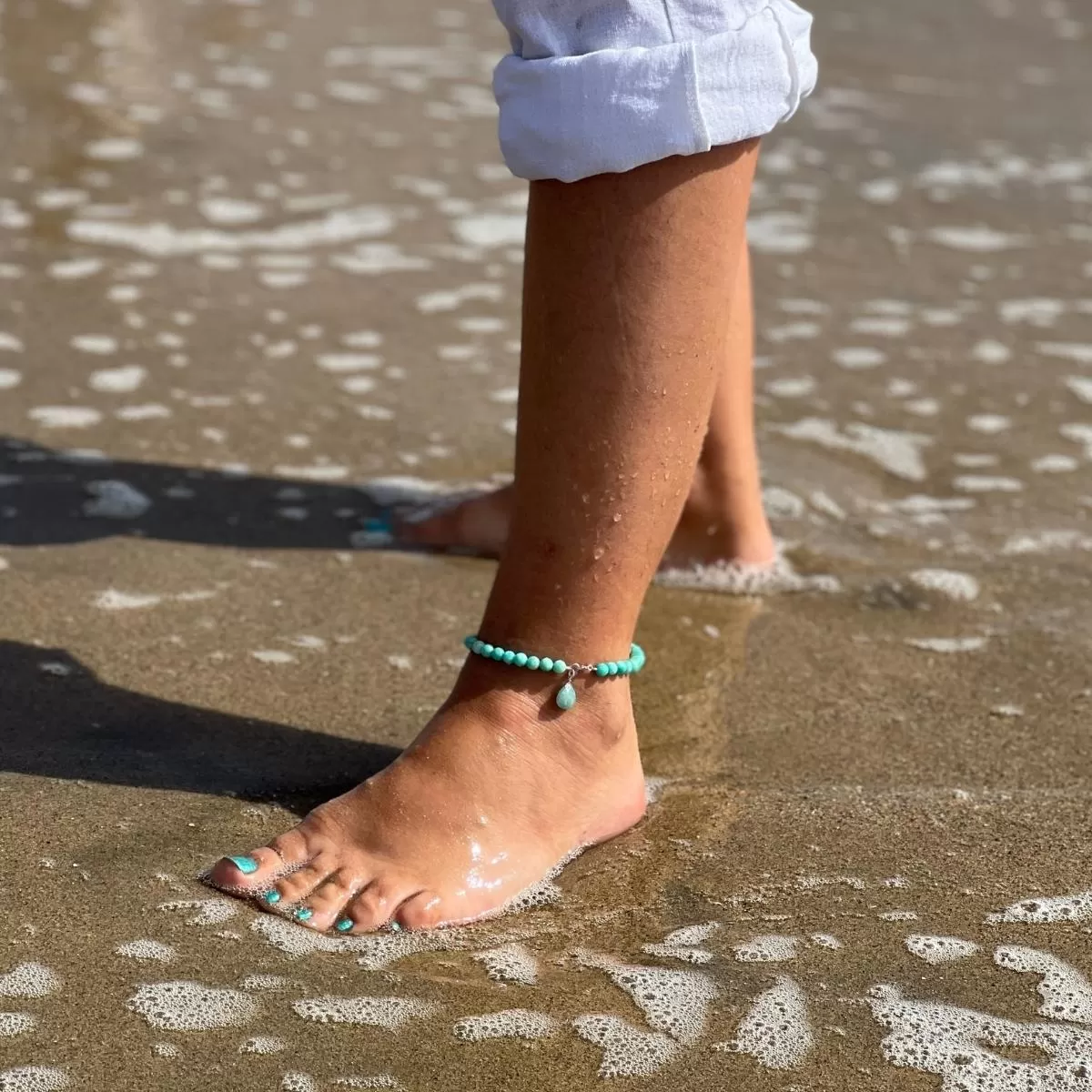 Freedom and Courage - Amazonite Anklet