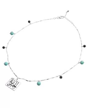 Freedom “huriyyeh” Arabic Calligraphy Necklace - Turquoise