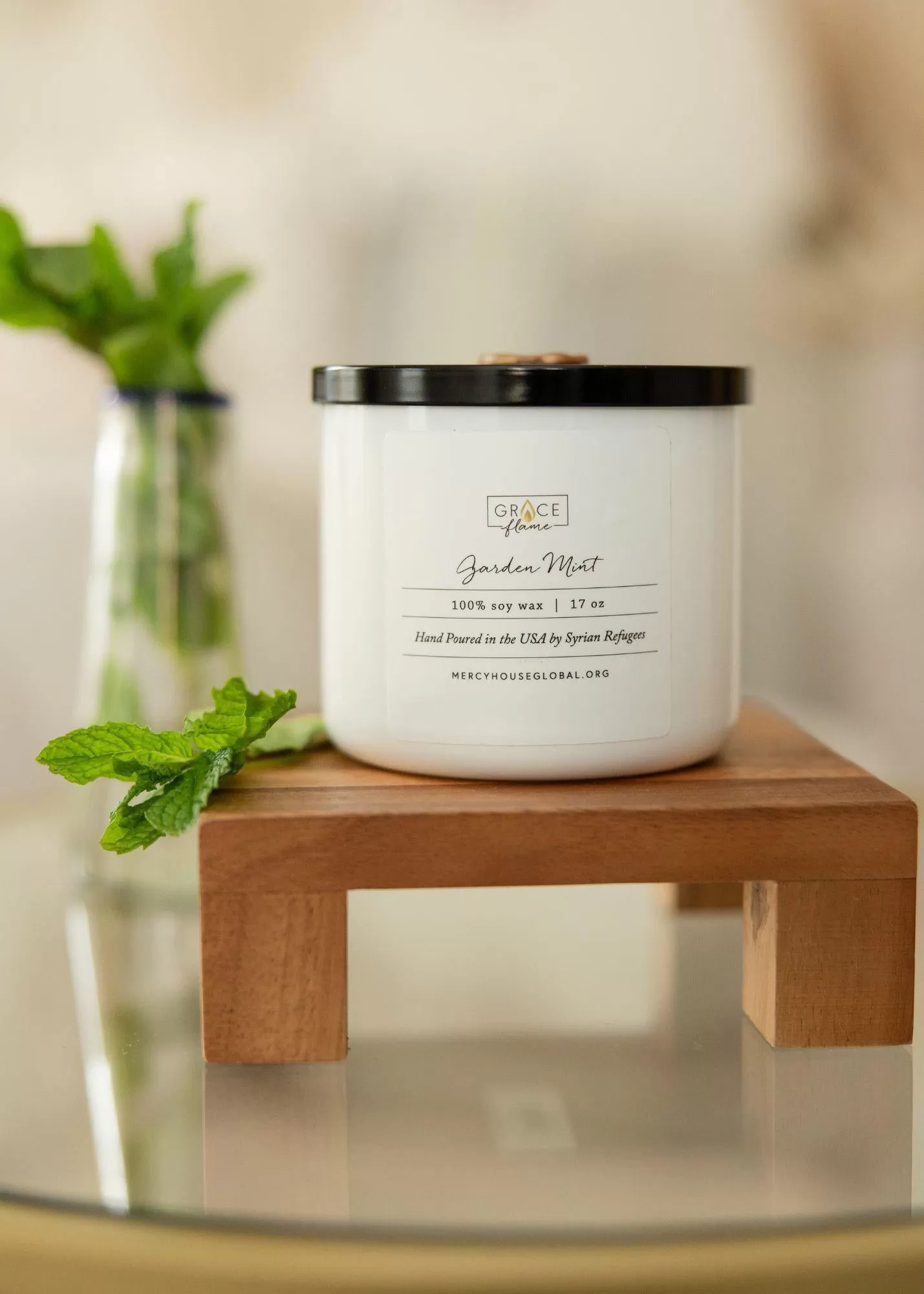 Garden Mint Candle | 17 oz. Grace Flame