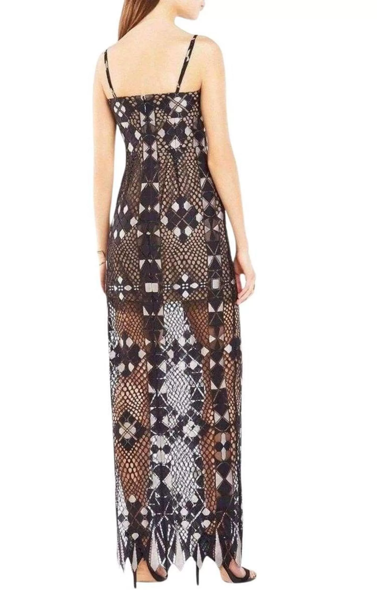 Geometric Lace Maxi Dress