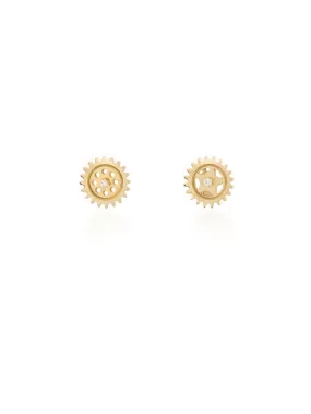 gold-uno-gear-earring- By Delcy