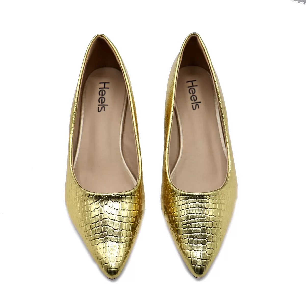 Golden Fancy Court Shoes 087118