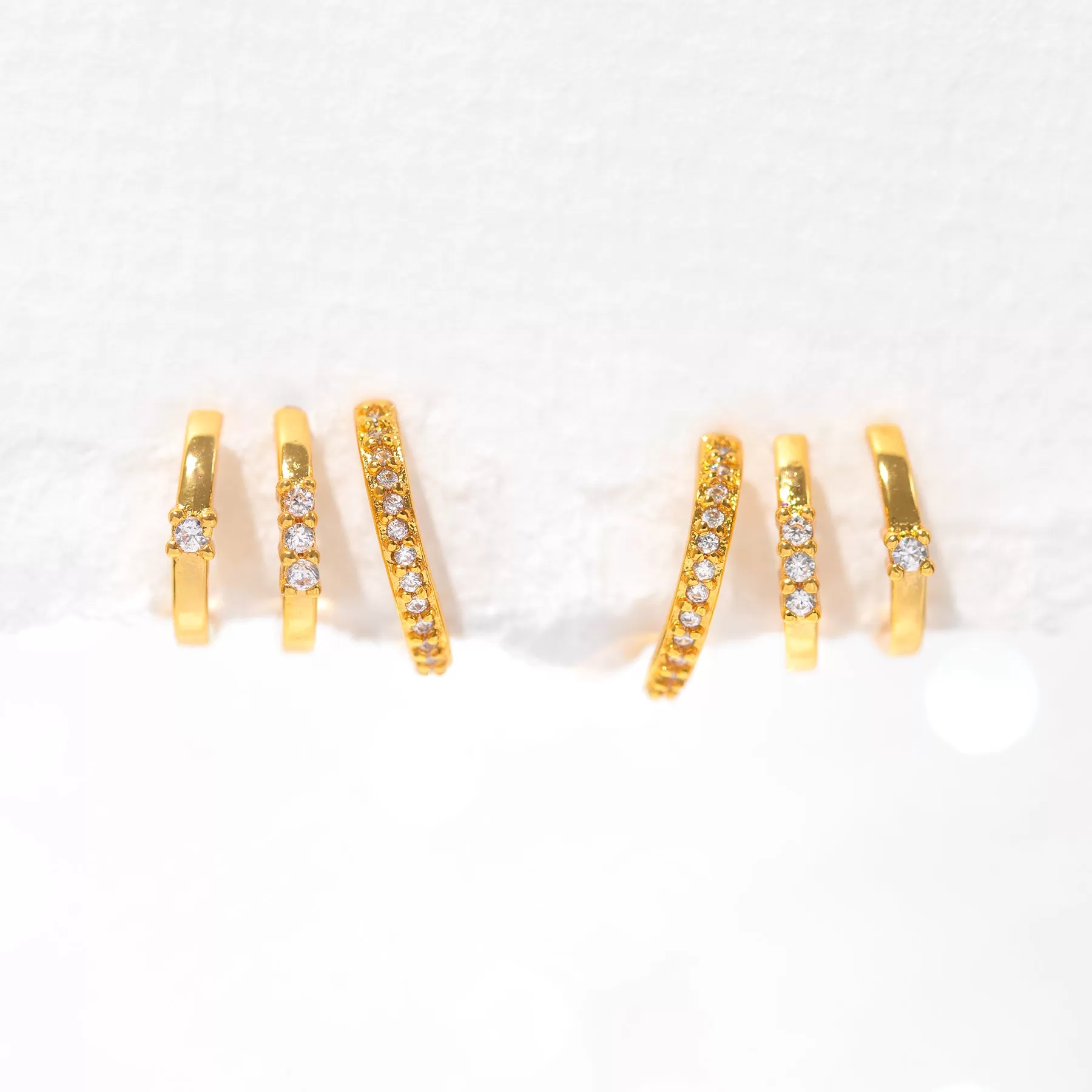 Golden Halo Triple Hoops