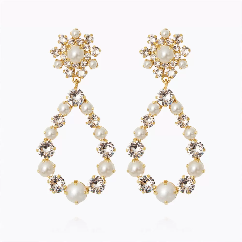 Grace Earrings / Pearl   Crystal