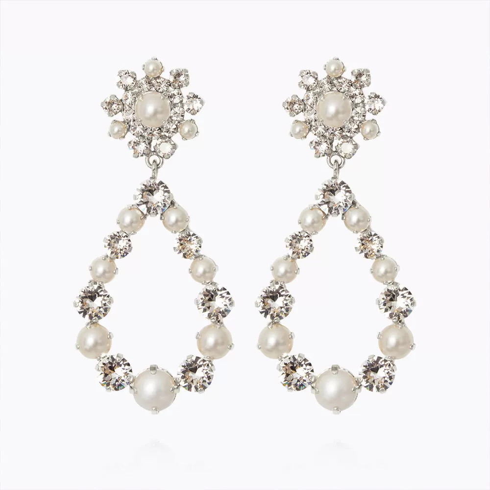 Grace Earrings / Pearl   Crystal