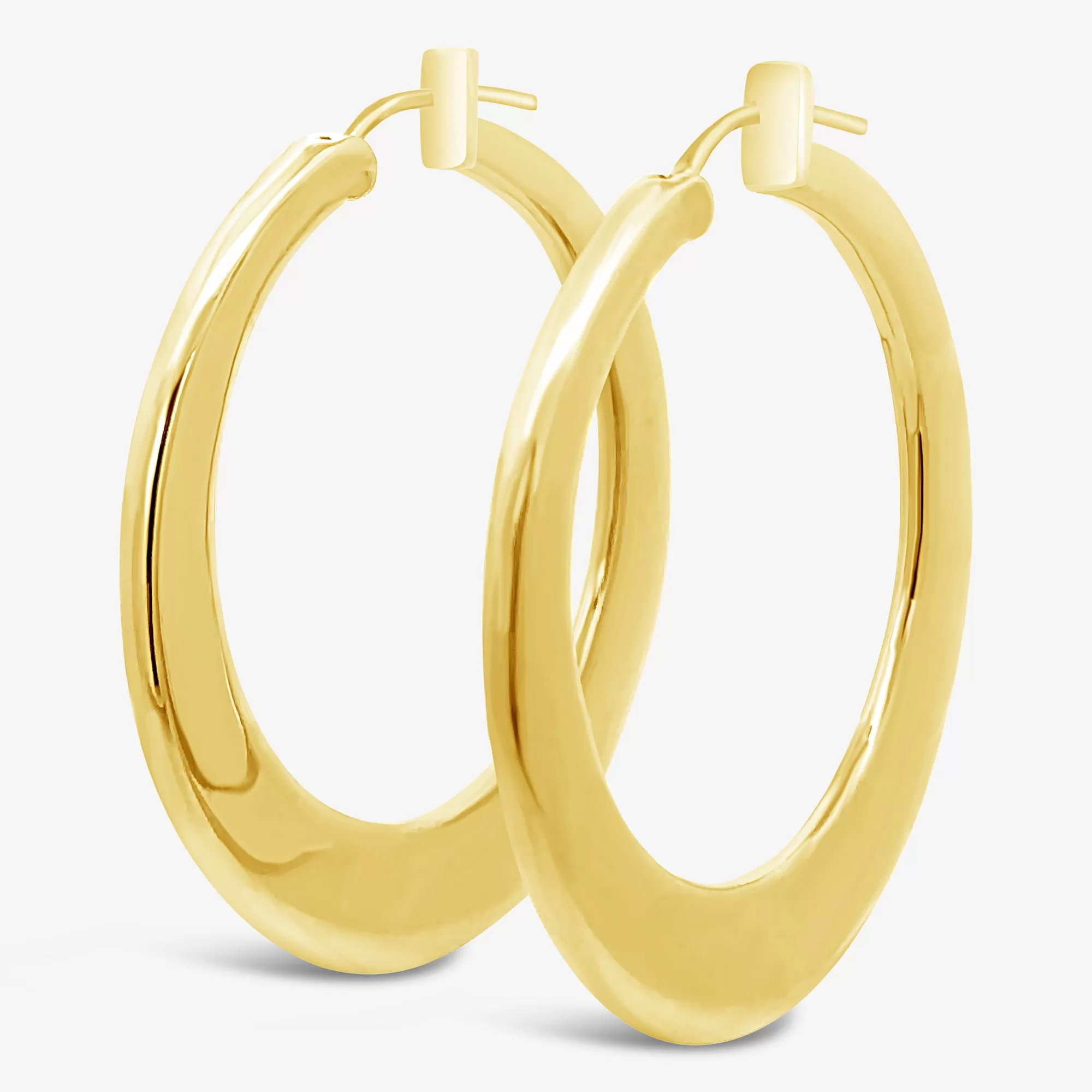 Graduated Flat Hoop Earrings