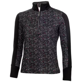 Green Lamb Ladies Petal Printed Zip Neck Top