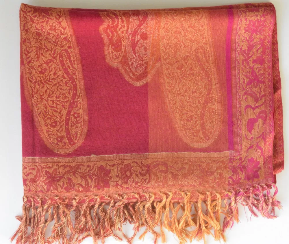 Handwoven Paisley Jamavar Designer Woolen Shawl