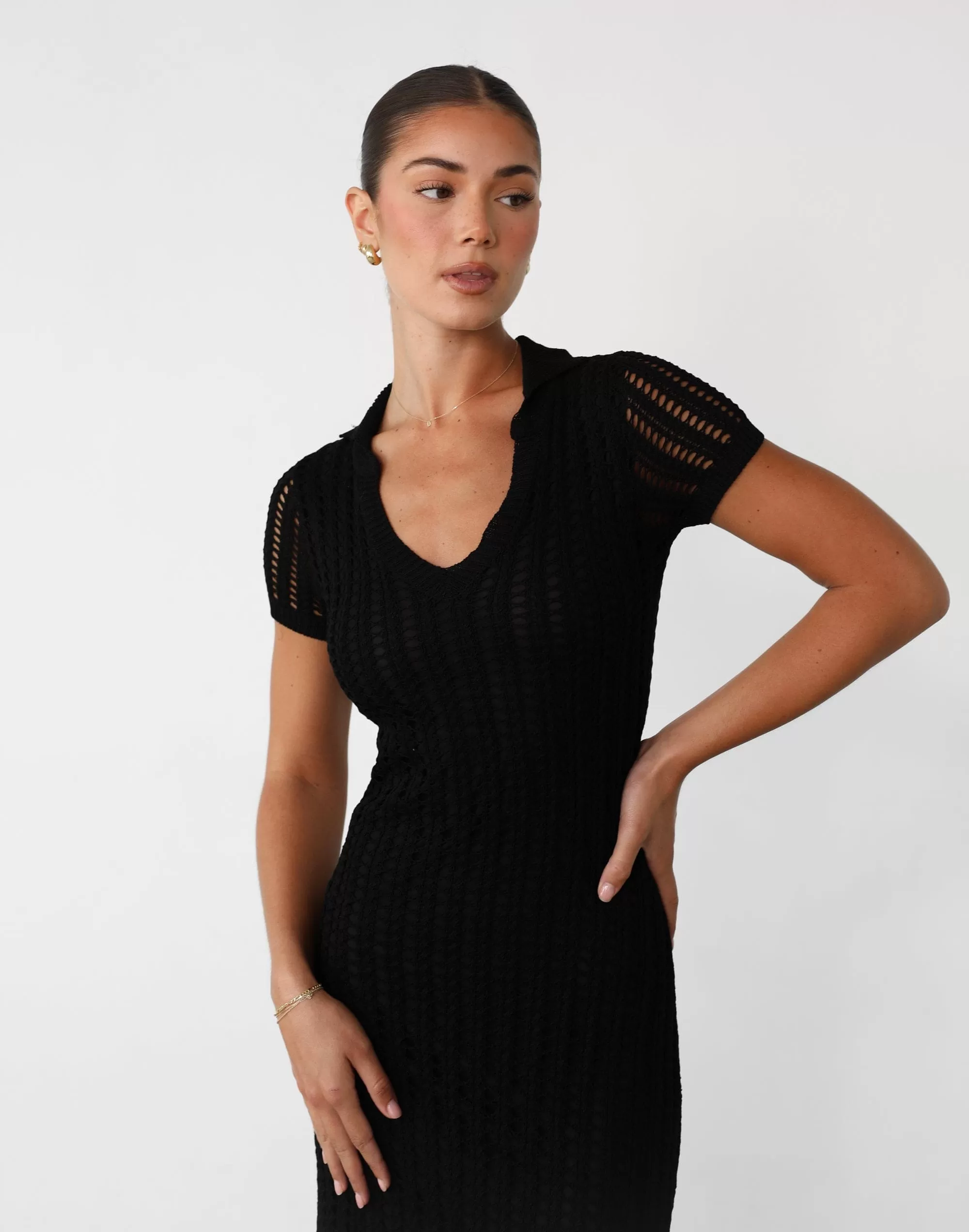 Hennie Midi Dress (Black)