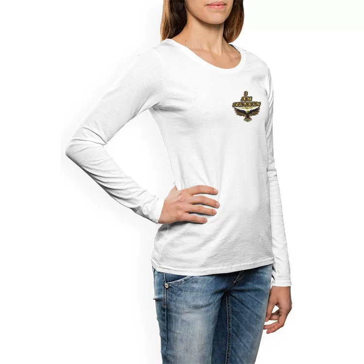 I AM HEBREW 02 Ladies Designer Crewneck Long Sleeve Cotton T-shirt