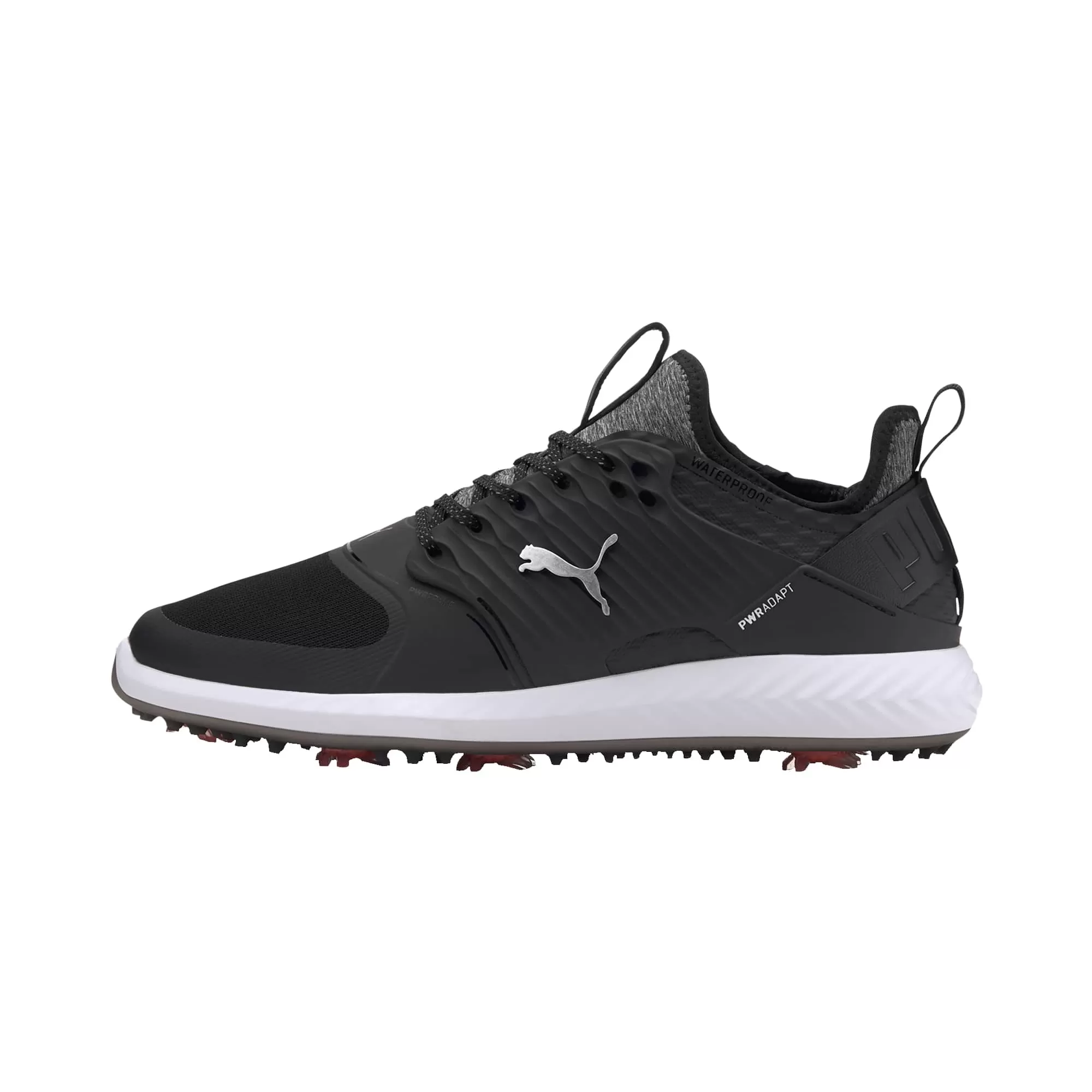 IGNITE PWRADAPT Caged Golf Shoes | Puma Black / Puma Silver / Puma Black