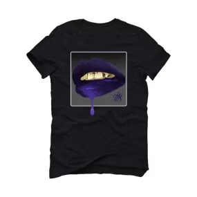 Jordan 12 Retro Black Dark Concord Black T-Shirt (lipstick)