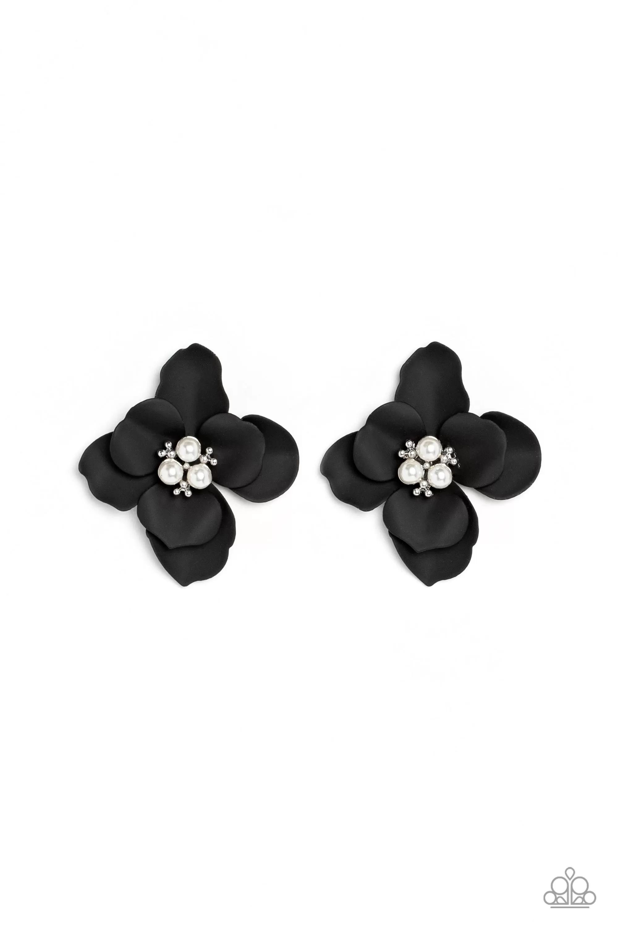 Jovial Jasmine Black-Earrings