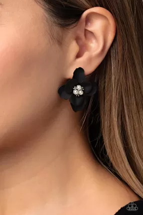 Jovial Jasmine Black-Earrings