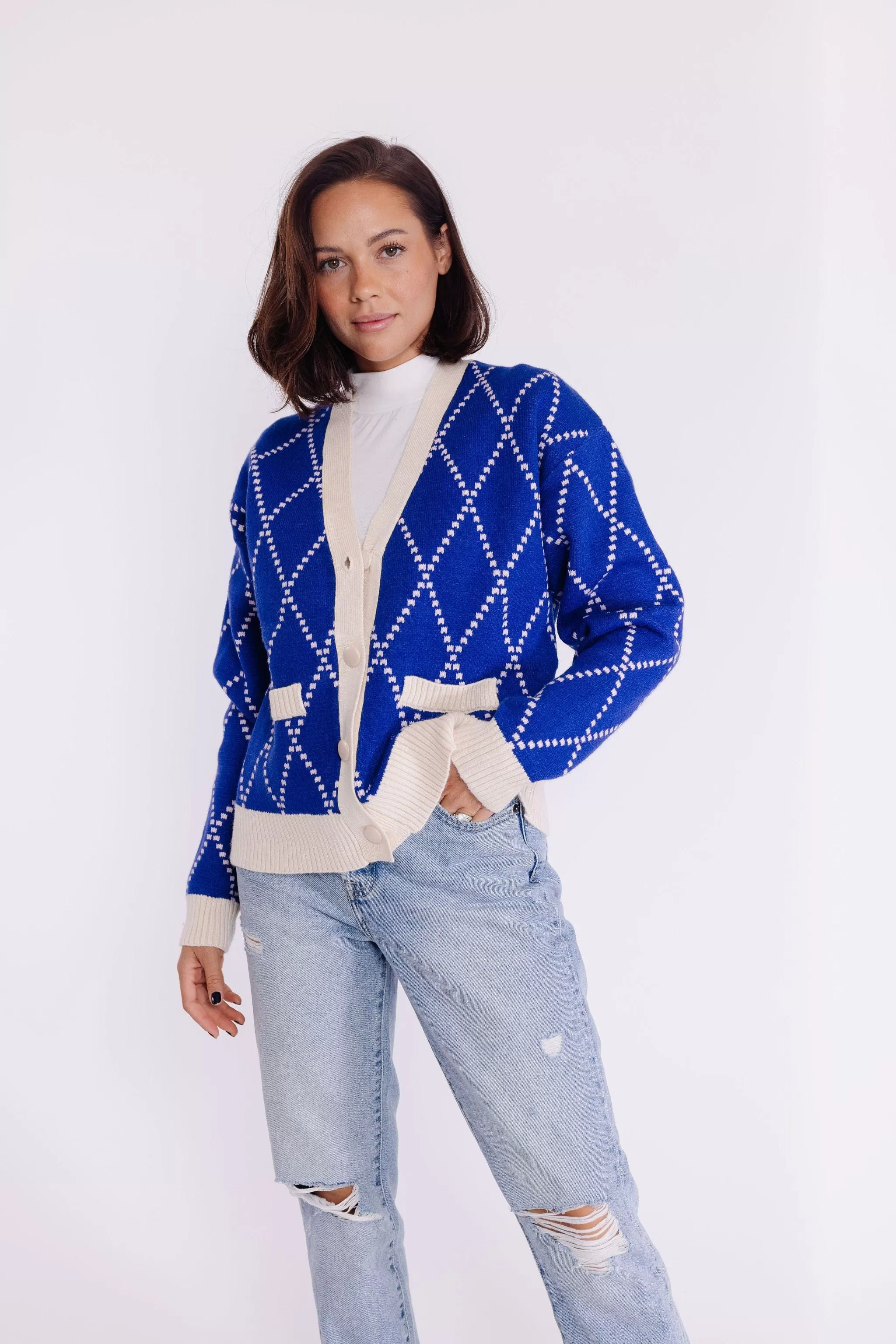 Karlie Cardigan in Cobalt Blue