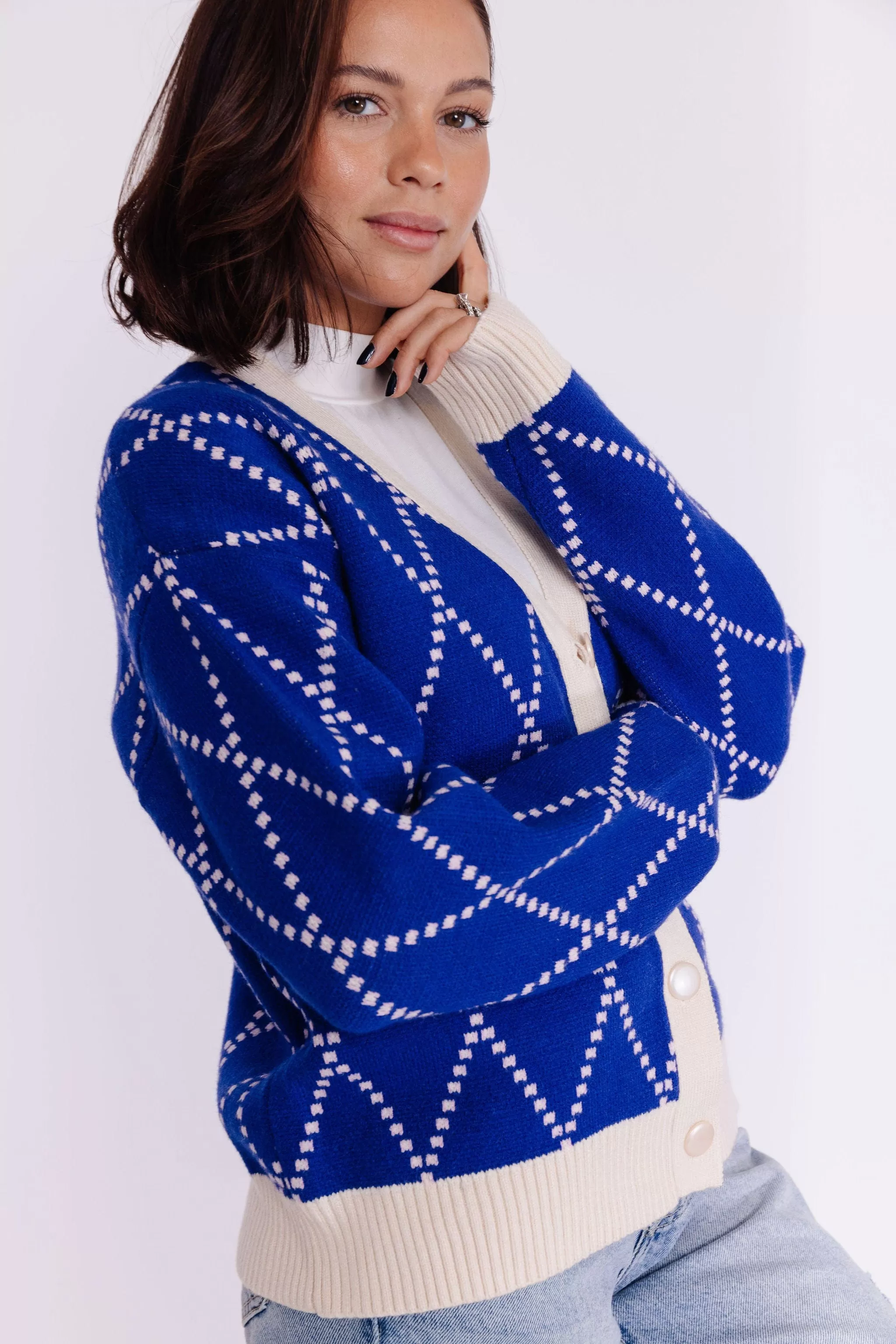 Karlie Cardigan in Cobalt Blue