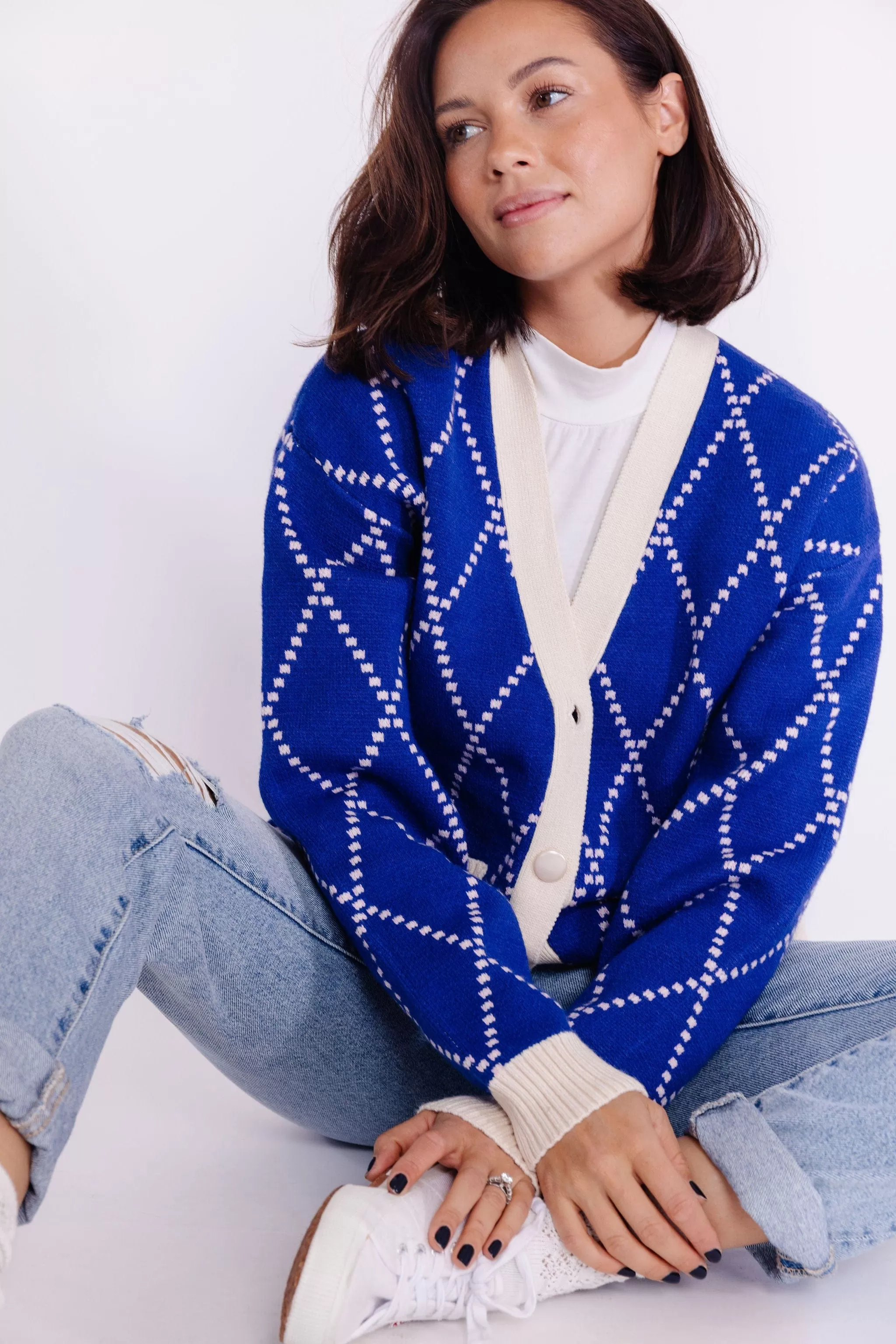 Karlie Cardigan in Cobalt Blue